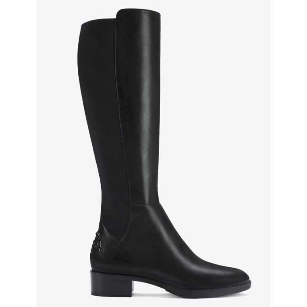 Tory Burch Caitlin Stretch Boots Sz 8.5 Black, $495